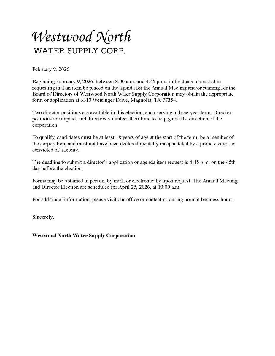 2026 Election Notice 